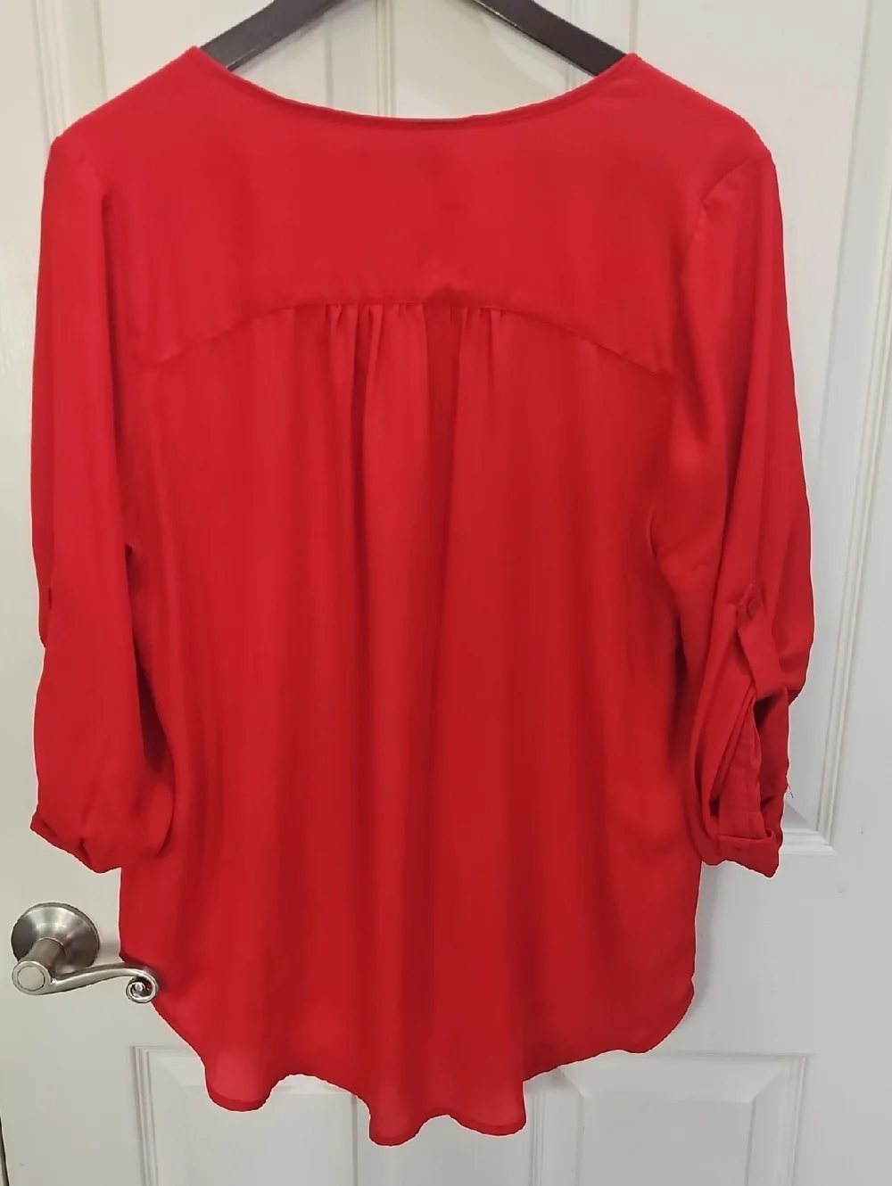 My Michelle Red Hi-Lo Polyester Blouse Sz XL